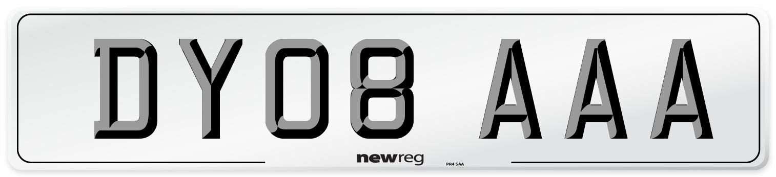 DY08 AAA Number Plate from New Reg